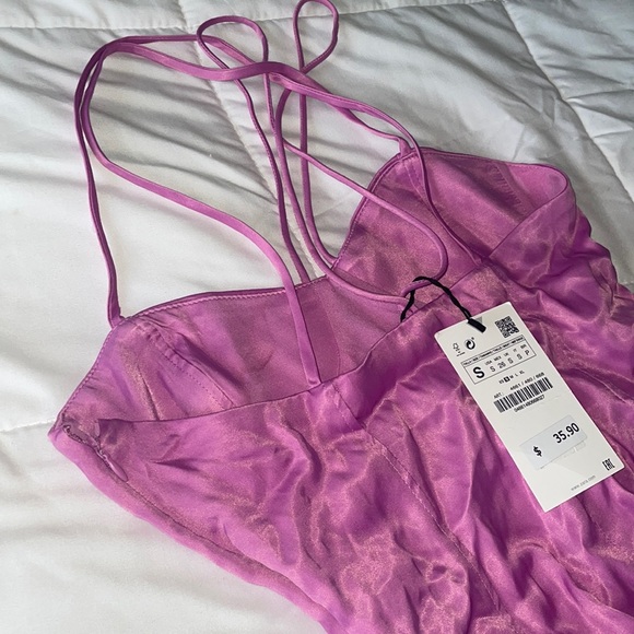 NWT Zara Strappy Satin Effect Body Suit - Picture 9 of 10